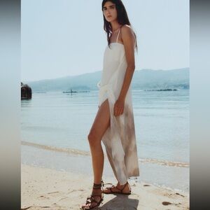 Zara limited eidtion draped slit midi dress